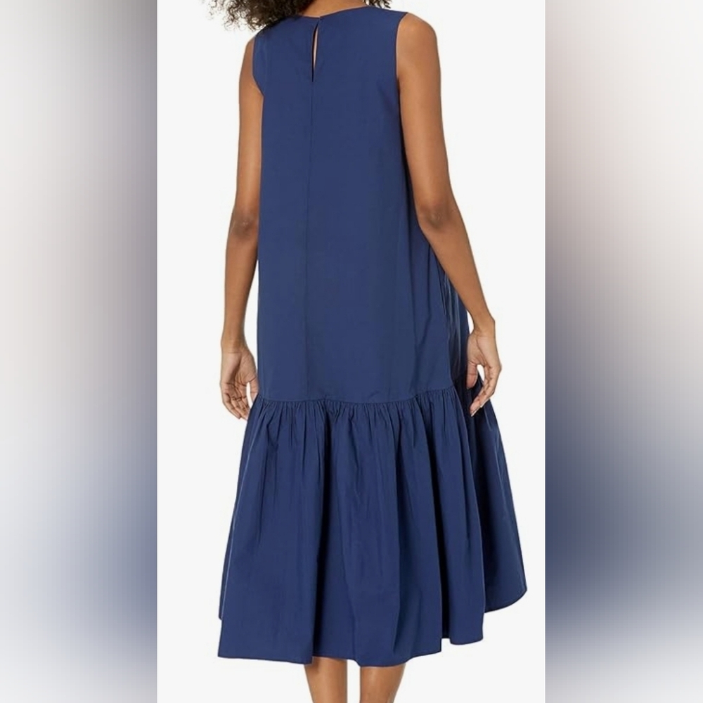 Nwt Navy Blue Women's Dress With Pockets And Slip - Picture 4 of 4